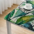 thumbnail image 4 of HAOXIT  Spring Summer Tablecloths for Rectangle Tables, Waterproof Stain Resistant Polyester Fabric Table Cover Green Leaves Pattern Table Cloth for Dinner Party Picnic Camping 36*36, 4 of 7