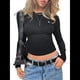 thumbnail image 1 of Camisetas de Larga para Mujer, Tops Cortos Básicos de Moda de Otoño, Conjuntos para Salir, Ropa Y2k Negro L, 1 of 7
