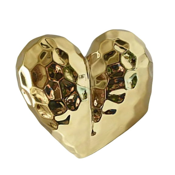 Giaone Elegant Heart Shape Ceramics Statue Room Decoration Featurings Gold Shine