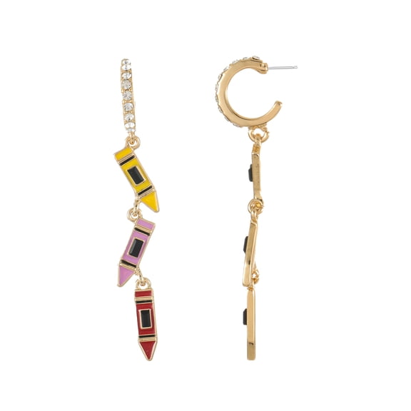Packed Party Women's Rainbow Crayon Dangling Stud Earrings, 1 Pair