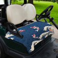 thumbnail image 2 of Golf Cart Seat Covers for 2 Seater, Coastal Wave Soft Microfiber Cart Seat Towel Blanket, Japanese Style Ocean Fish Blue Absorbent Breathable Non Slip Bench Seats Protector for Golf Course 51"x31", 2 of 9