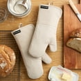 thumbnail image 2 of KITCHENAID Gourmet Series Gridlines Oven Mitts 2-Pack Set, Heat Resistant up to 600°F, Soft Silicone Grip, Magnetic Cuff, Milkshake Tan, 7"x14", 2 of 7