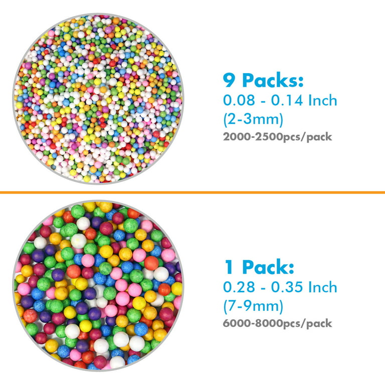 Foam Balls for Slime DIY and Art Craft Supplies – Colorful Styrofoam Beads  0.1-0.35 inch(31000pcs) for Kids Homemade Slime, Home Decorative, Wedding  and Party Decorations