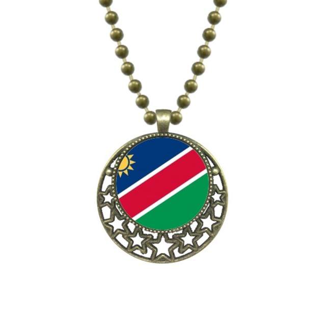 Namibia bandera nacional África país Colgante Estrella Collar Luna Cadena Joyas Unbranded M