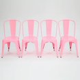 thumbnail image 1 of Heavenly Collection Light Pink Metal Chair, Armless Dining Chair, Metal Dining Chair, Stackable Chair, Indoor-Outdoor Chair, Kitchen Chair, Patio Chair, Restaurant Chair, Side Chair - Set 4, 1 of 9