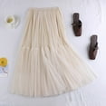 thumbnail image 2 of zuwimk Women's Skirts,Womens Chiffon Retro Maxi Skirt Vintage Ankle-Length Skirts Beige,One Size, 2 of 4