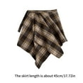 thumbnail image 5 of Huhudde Unisex Checkered Layered Short Wrap Skirt Irregular Pleated Apron Skirt Tie Up A Line Hip Scarf Overskirt Shirt Extender, 5 of 17