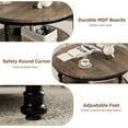 thumbnail image 6 of FOLDLIFE Round Coffee Table,Rustic Center Table with Storage Shelf,2-Tier Industrial Accent Center Table,Wood Circle Coffee Table with Sturdy Metal Legs,Dark Oak, 6 of 7