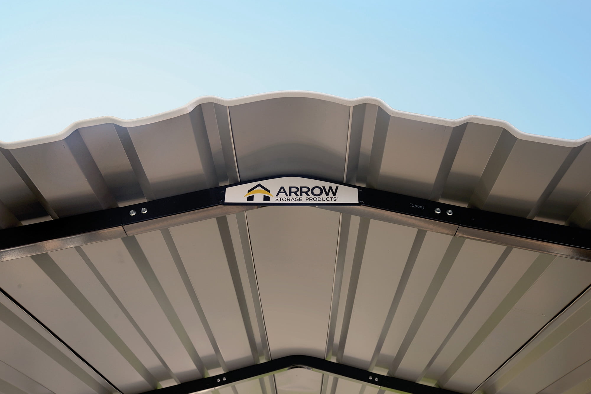 Arrow 12' x 20' x 7' 29-Gauge Carport with Galvanized Steel Roof Panels and Enclosure Kit, Eggshell