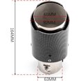 thumbnail image 5 of HAHDAXIA Auto Accessories 63-65mm Inlet Carbon Fiber Color Car Exhaust Muffler Pipe Tip With RED/Blue LED Light Red/Blue Light, 5 of 5