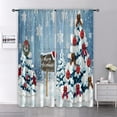 thumbnail image 2 of CUH Xmas Blackout Window Curtain Slot Top Printed Window Treatments Rod Pocket Window Drapes Blue W:34''x L:83'', 2 of 6