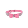 thumbnail image 1 of Pet Dog Leather Rhinestones Bow Knot Collar Crystals Bling Diamonds for Small Medium Large Dogs, 1 of 5