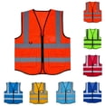 thumbnail image 5 of High Visibility Safety Vest for Men Women Sleeveless Reflective Strips T-Shirts Mesh Hi Vis Full zip Class 2 Shirt with Pockets, 5 of 6