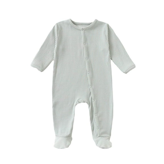 Vividxx Baby Boys Jumpsuits Bodysuits Long Sleeve O-Neck Soft Footed Pajamas With Snap Buttons For Newborn Newborn Warm Winter Fall Onesie Solid Color Leisure Dailywear