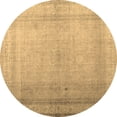 thumbnail image 1 of Ahgly Company Indoor Round Abstract Brown Contemporary Area Rugs, 3' Round, 1 of 4