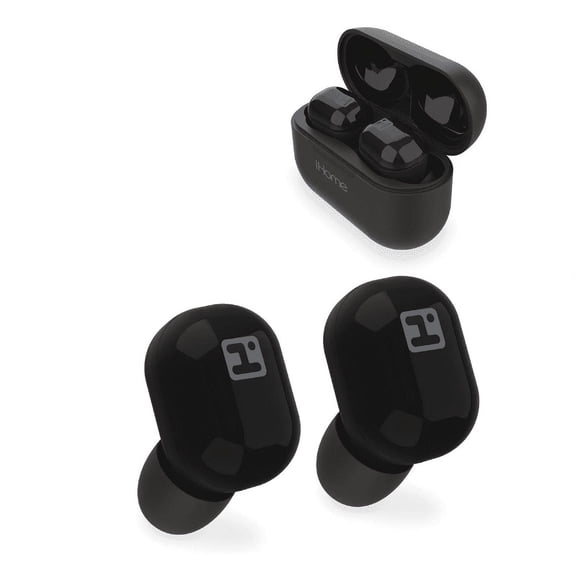 Ihome XT-10 True Wireless Bluetooth Earbuds  Advanced Active Noise Cancelling with Dolby Atmos Surround Sound, All-Day Comfort, Multipoint, Crystal-Clear Calls  Gloss Black