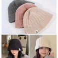 thumbnail image 3 of Women Winter Bucket Hat Warm Wool Knit Fisherman Cap Casual Foldable Panama Hat Lady Outdoor Sunscreen Sun Cap, 3 of 10