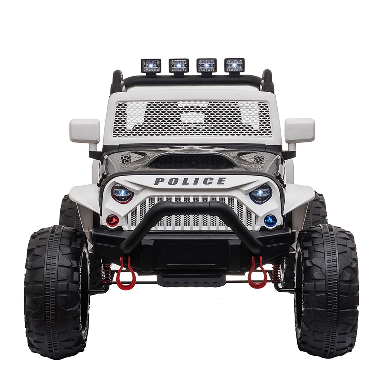CIPACHO 12 V Powered Ride On Police Truck, Electric Police Kids Car with Remote Control, LED Lights, Horn, Spring Suspension, Gift for Children, White CIPACHO 12 V Powered Ride On Police Truck, Electric Police Kids Car with Remote Control, LED Lights, Horn, Spring Suspension, Gift for Children, White