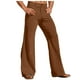 thumbnail image 1 of Pantalones acampanados de pana para hombre: color liso informal, diseño con múltiples bolsillos, cintura elástica para uso profesional o vacacional., 1 of 8