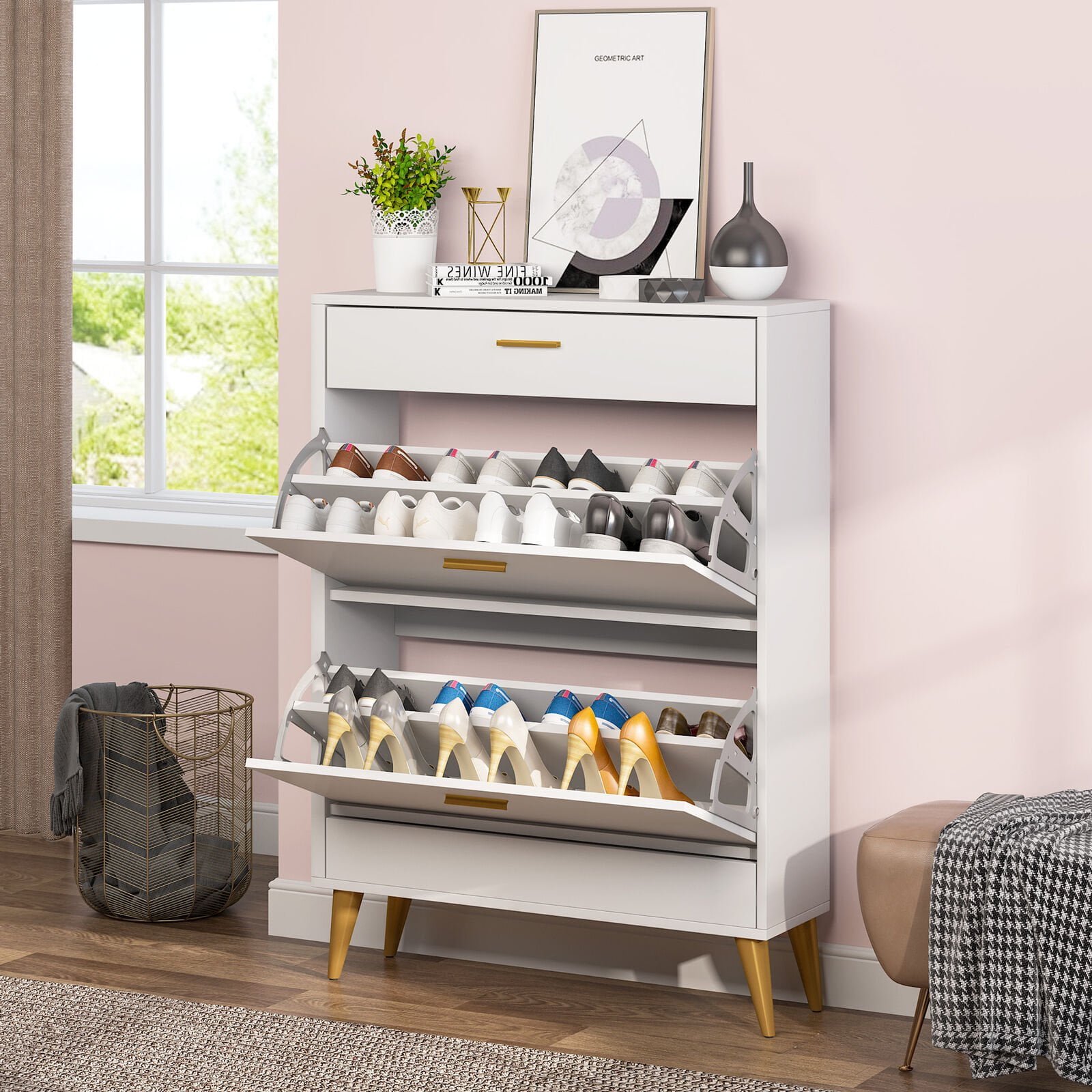 Plastic Double Layer Shoe Stand, Shoe Rack Capacity: 3 Pair