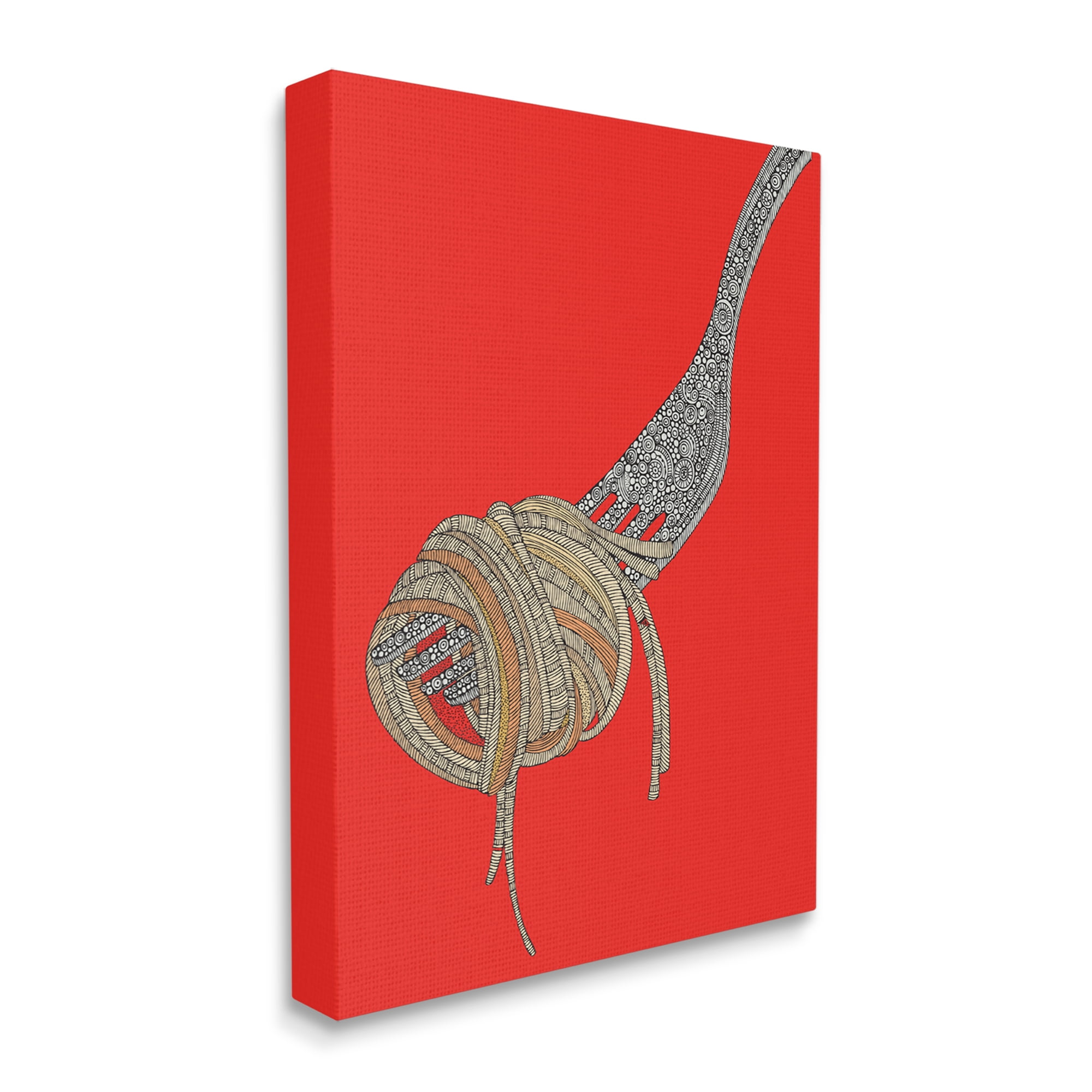 Stupell Industries Pop Style Spaghetti Fork Intricate Fractal Pattern Graphic Art Gallery Wrapped Canvas Print Wall Art, Design by Valentina Harper