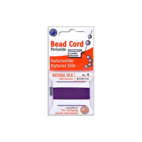 Beadalon Griffin 100% Silk Bead Cord Sz4 2M Amethy