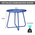 thumbnail image 6 of Hofitlead Outdoor Side Tables, Anti-Rust Metal End Table,Small Patio Table Round End Table Outdoor Table for Garden Balcony Yard , Blue, 6 of 8