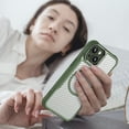 thumbnail image 6 of Case for iPhone 13,Full-Body Rugged Carbon Fibre Protective Clear Back Hybrid Magnetic with Wireless Charge Shockproof Protector Phone Case for iPhone 13,6.1 inch 2021 (Green), 6 of 17