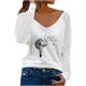thumbnail image 1 of Camisas Para Mujer, Camiseta de Manga Larga Con Cuello en V de Moda de Gran Tamaño, Blusa Suelta Con Estampado de Otoño, Tops Odeerbi  ODB130623, 1 of 5