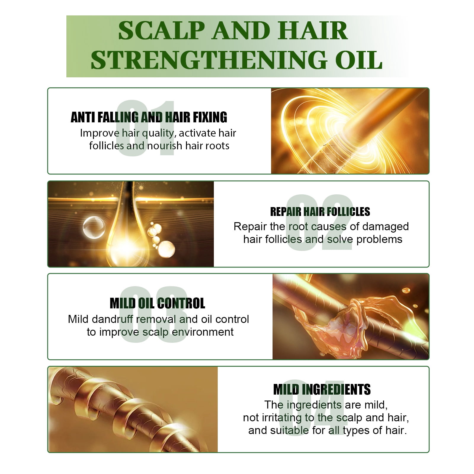 Alvantor Rosemary Mint Scalp & Hair Strengthening Oil with Vitamin E & Peppermint for Dry Damaged Hair, 2fl.oz