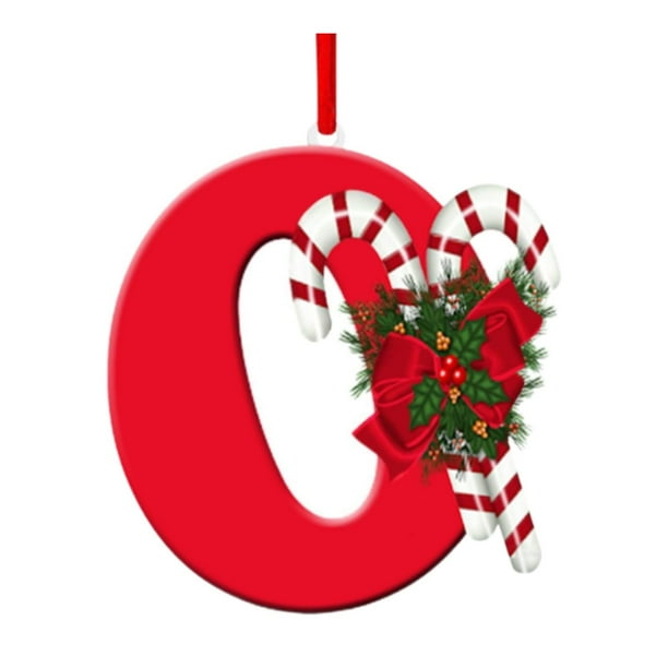 Adorno navideño con letras, decoración navideña, colgante con abalorios para bricolaje, decoración para de Navidad, corona de celebración, O
