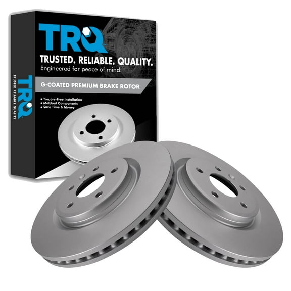TRQ Front Brake Rotors Set Vented Premium G-Coated Fits Select 2011-2019 Ford Explorer 2009-2019 Flex 2010-2019 Taurus 2009-2012 Lincoln MKS MKT