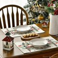 thumbnail image 4 of mubwai Red Nutcracker Floral Holly Christmas Placemats Set of 4, 12x18 Inch Seasonal Winter Table Mats for Party Kitchen Dining Decoration, 4 of 6