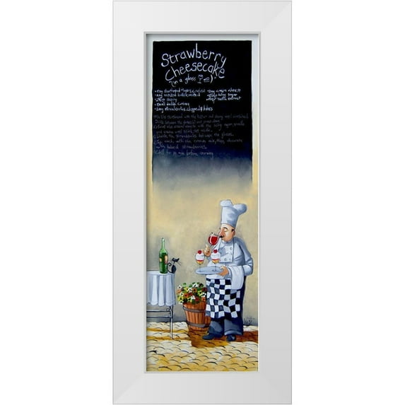West, Ronald 13x32 White Modern Wood Framed Museum Art Print Titled - Strawberry Cheesecake