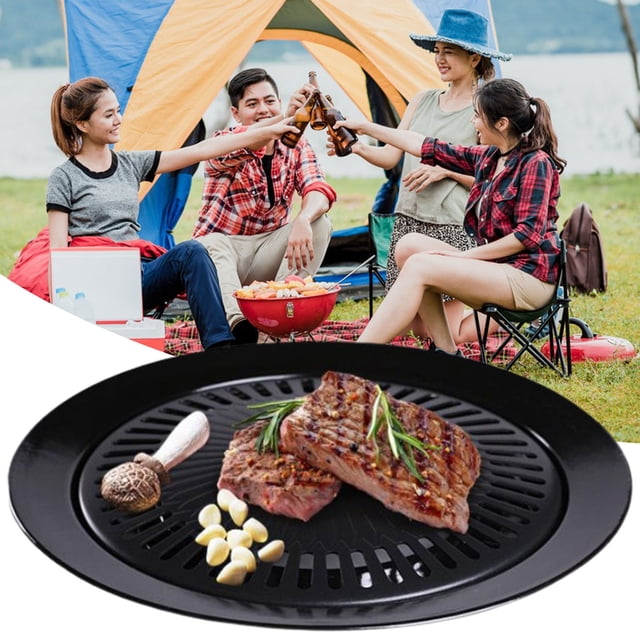 YAOMOBB Non-stick Coating Baking Tray Thickened Barbecue Pan for Korean Style Cooking Non stick Household Essential