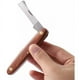 thumbnail image 3 of Cuchillo para recortar pezuñas con mango de madera, hoja de acero inoxidable profesional, herramientas de herrador, diseño antideslizante para caballos y burros, cortador de pezuñas multiusos, 3 of 5