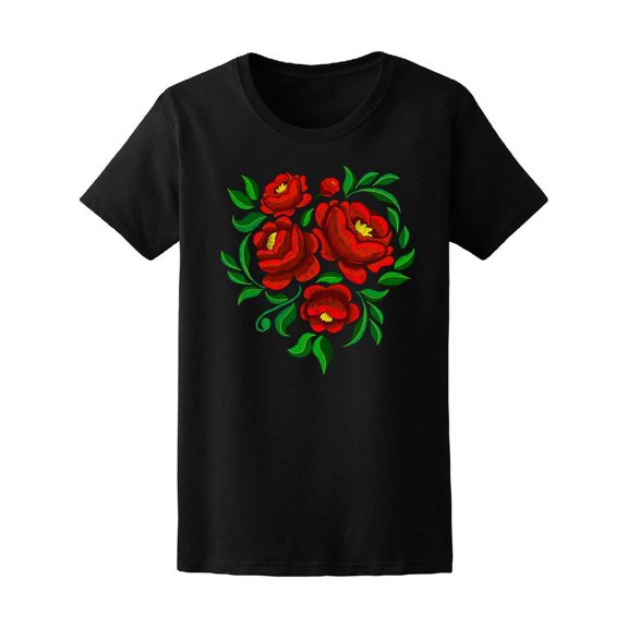 Adornment Of Big Roses T-Shirt Women -Image by Shutterstock, Female Medium