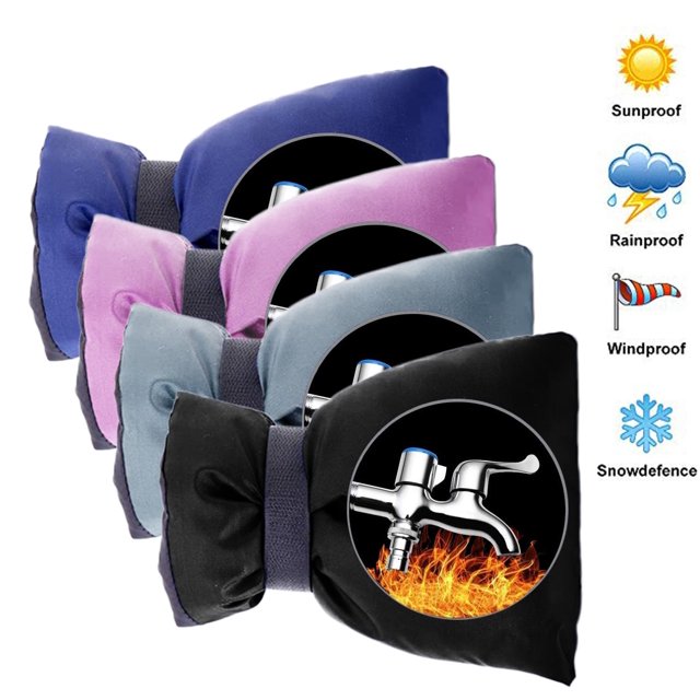 Marked Down, Housse de Robinet Protection de Robinet pour Robinet Extérieur Chaussettes de Robinet 4 Pcs 21x15cm, PENDANE, Noir