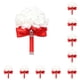 thumbnail image 1 of Qarigey Hermoso ramo de flores artificiales - Flores elegantes y con estilo Ramo de novia Decoración de boda Cinta roja brillante Cinta roja brillante 10piezas, 1 of 6