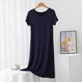 thumbnail image 2 of Fjofpr Nightgowns for Women Short Sleeve Sleep Tee Pullover Night Shirts Sleep Shirt Soft Night Gown Women Fashionable Summer Mid-Length Thin Home Dress Casual Outerwear Sleeping Dress Home Clothes, 2 of 5