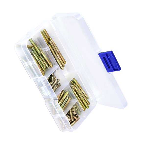 Dowel Screw Set with Different Sizes, 110pcs Woodworking Connector Screws with Zinc Plating for Various Uses, Iron Material