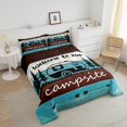 thumbnail image 4 of Erosebridal Kids Camper RV Car Bedding Sets Todder with Comforter, Happy Camping Duvet Insert, Blue Brown, Reversible 2pcs, 4 of 8
