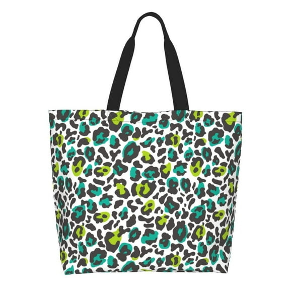 Kdxio Green Leopard Casual Tote Bags Women Big Capacity Shoulder Bag for Women Travel Shoulder Bags Handbags