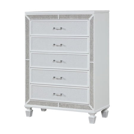 White - colored Wood - Multiple Drawers for Bedroom Essentials - Bedroom Use - Attractive Storage Chest