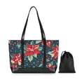 thumbnail image 7 of FORMRS Canvas Laptop Tote Bag for Women with 15.6" Computer Compartments Shoulder Handbag, Christmas Themed Leaves, 7 of 7