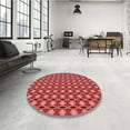 thumbnail image 4 of Ahgly Tapis Rond Lavable en Machine Intérieur Transitionnel Rouge, 3 Pieds Rond, 4 of 7