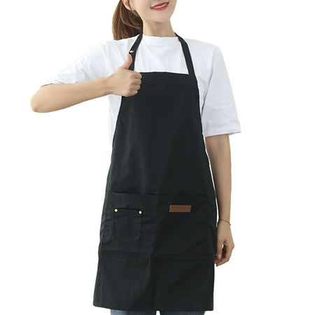 

DTOWER Kitchen Apron Canvas Waterproof Protective Cover Simple Housework Aprons Working Clothing With Pocket for Restaurant Coffee Shop