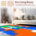 thumbnail image 2 of ODIKA 4'x6' Machine Washable Non-Slip Area Rug, Abstract Movement Featuring Playful Figure Sketches and Colorful Strokes High Traffic Rug, Blue, 143538, 2 of 7