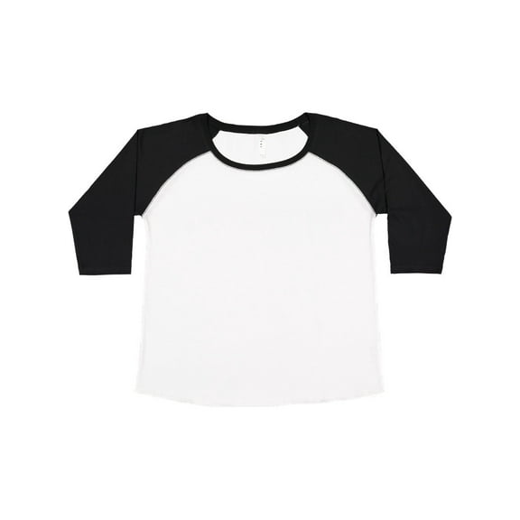 LAT - Curvy Collection Women's Baseball Three-Quarter Sleeve Tee - 3830