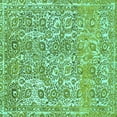 thumbnail image 1 of Ahgly Company Machine Washable Indoor Square Abstract Turquoise Blue Modern Area Rugs, 8' Square, 1 of 4
